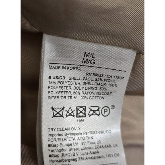 Banana Republic Cora Sherpa Vest M/L Beige Double-Breasted Wool Boho - Picture 6 of 9